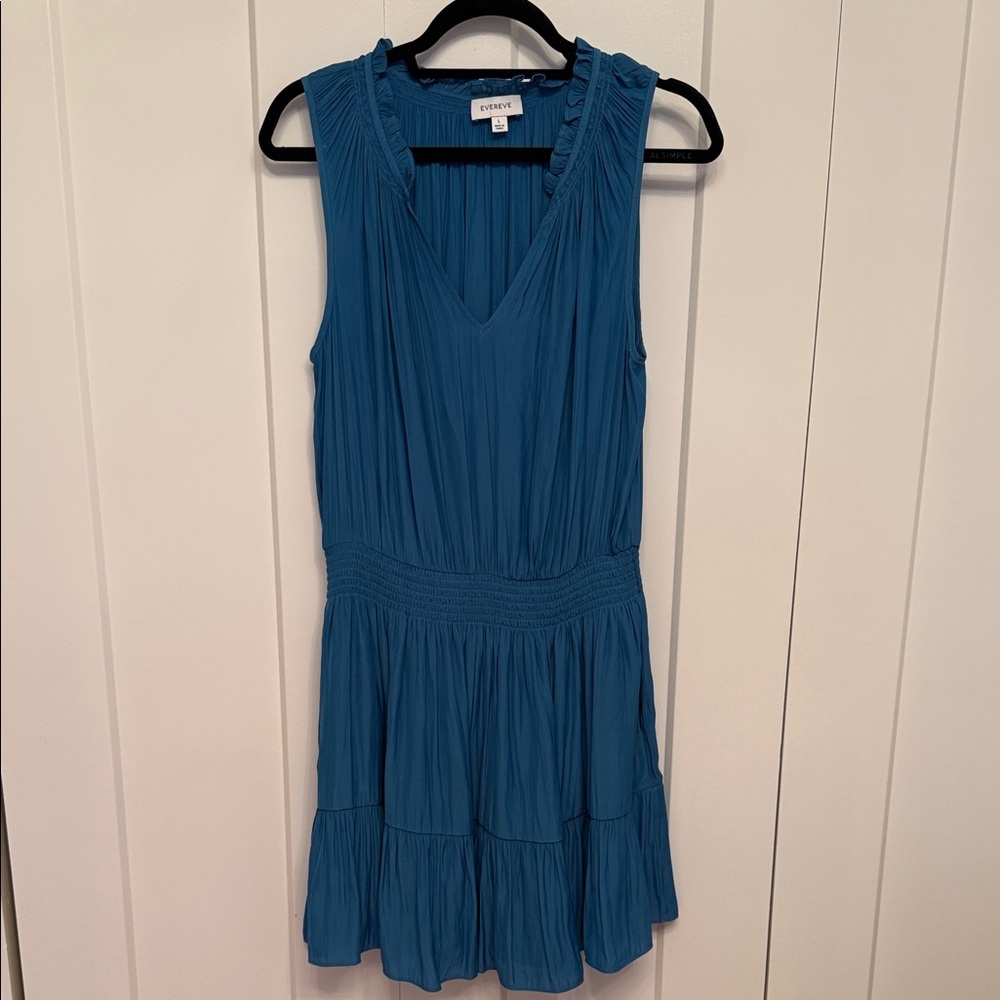 Evereve Maia Mini Dress Pacific Blue Sz L